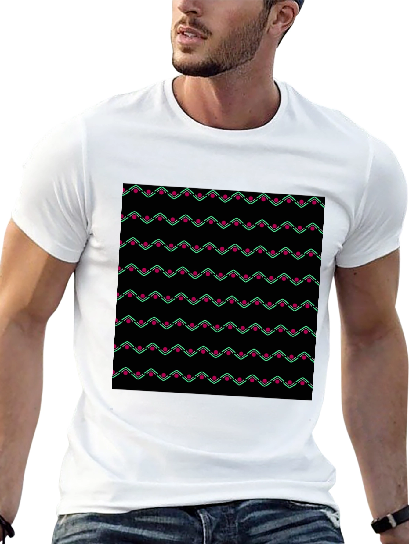Patterned T-Shirt: Unique Zig-Zag Design