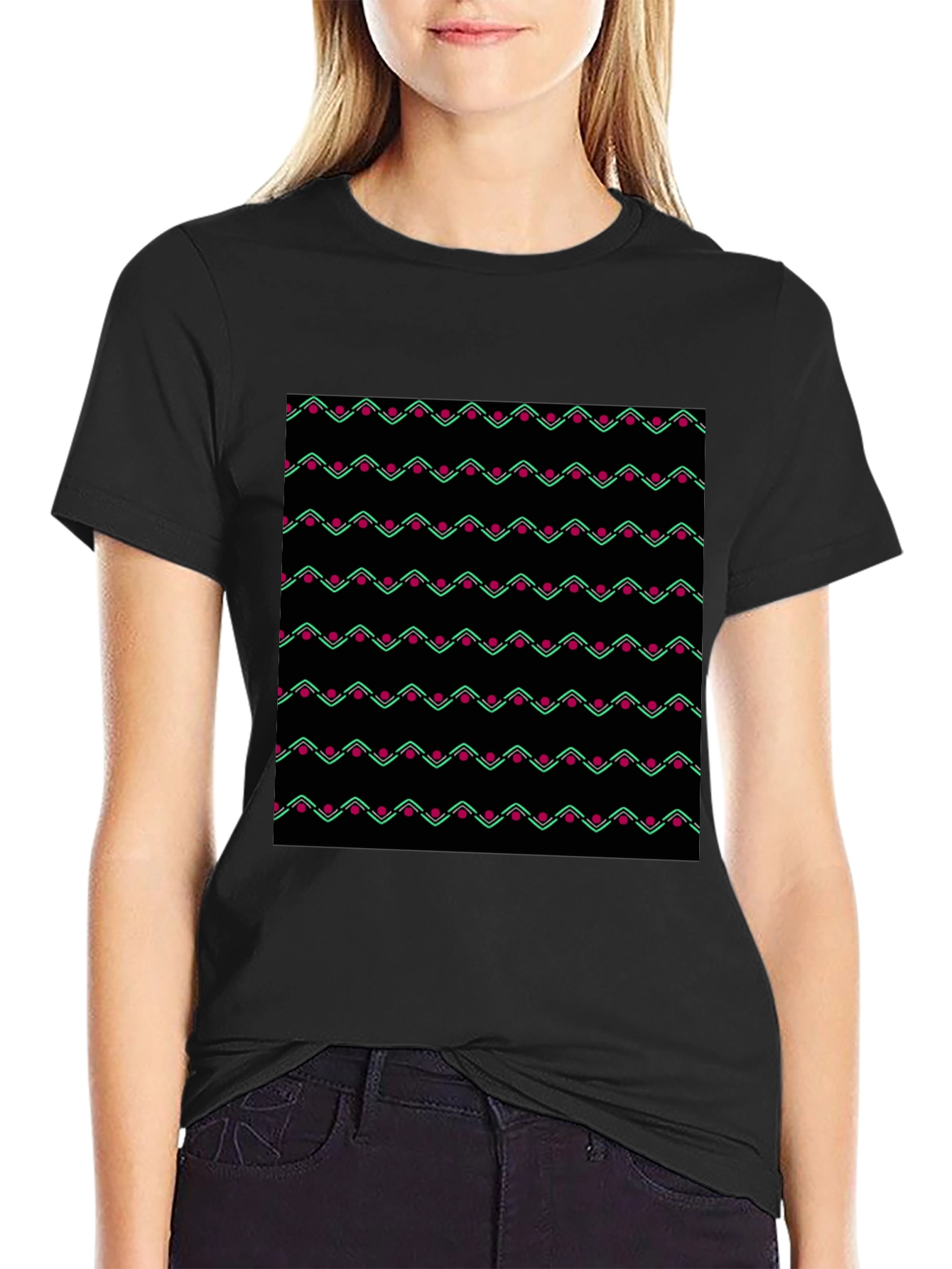 Patterned T-Shirt: Unique Zig-Zag Design
