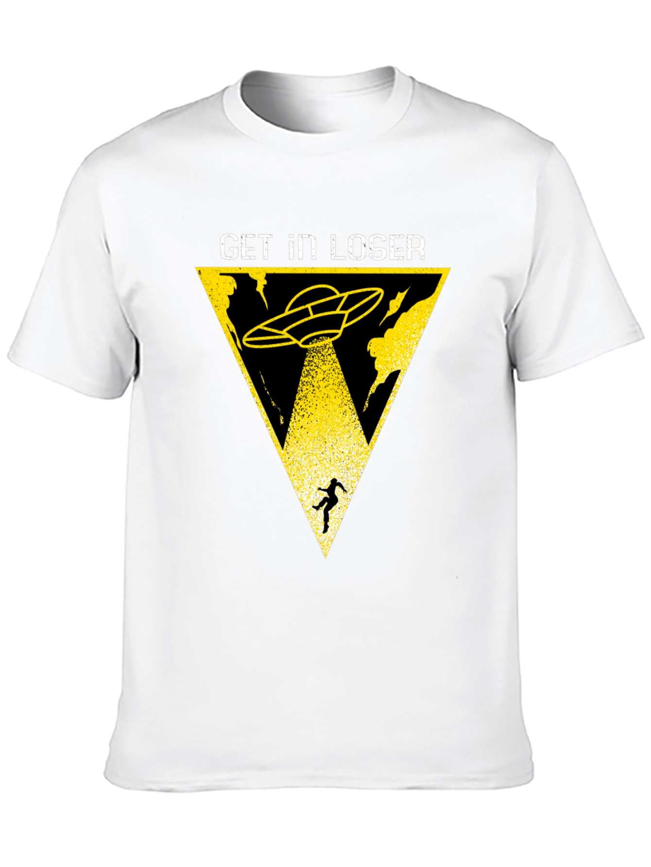 Get In Loser Alien Abduction Black T-Shirt