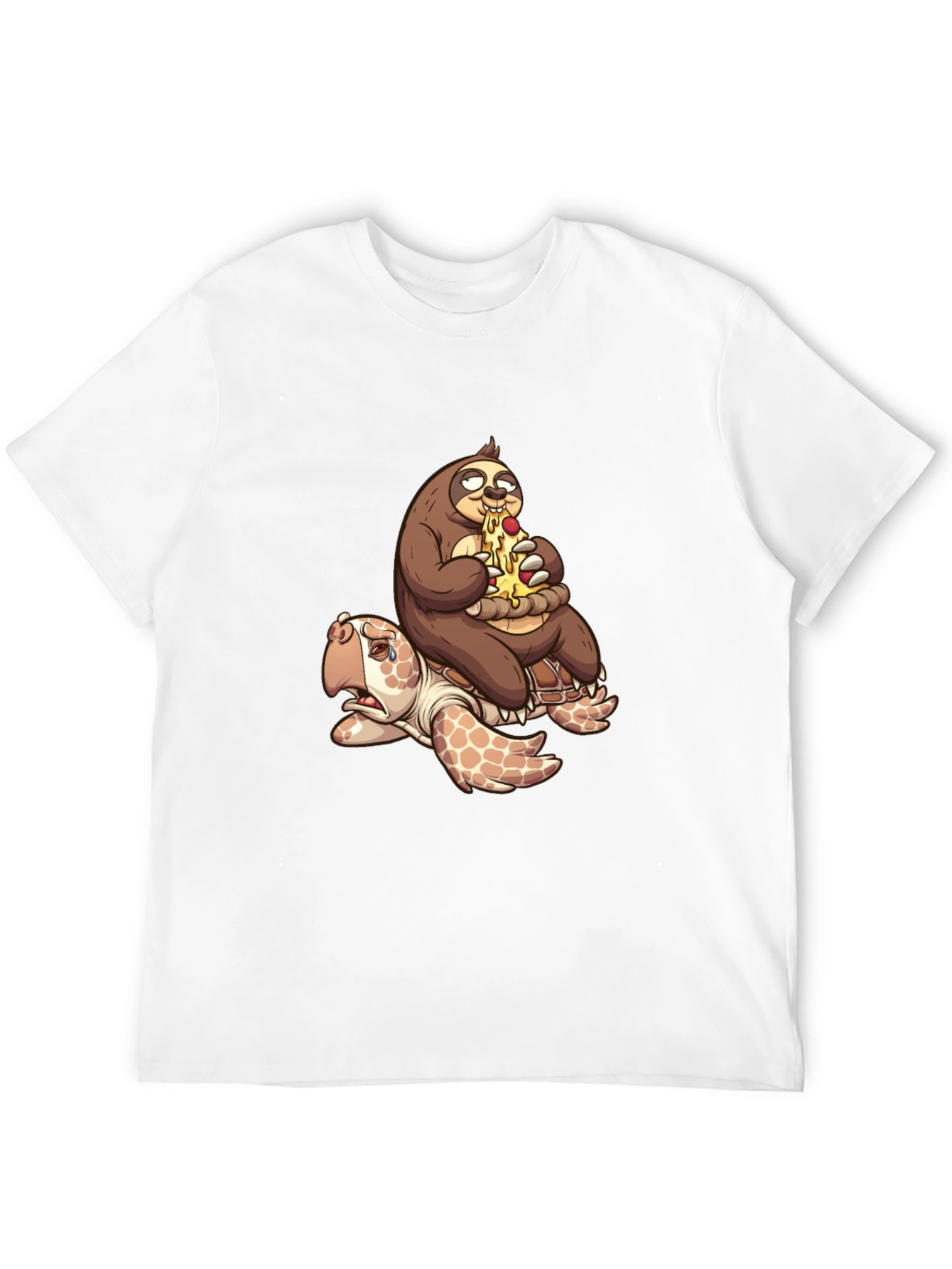 Sloth Pizza Turtle Ride T-Shirt - Funny Graphic Tee