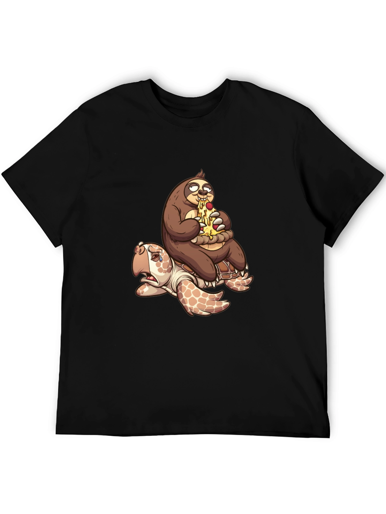 Sloth Pizza Turtle Ride T-Shirt - Funny Graphic Tee