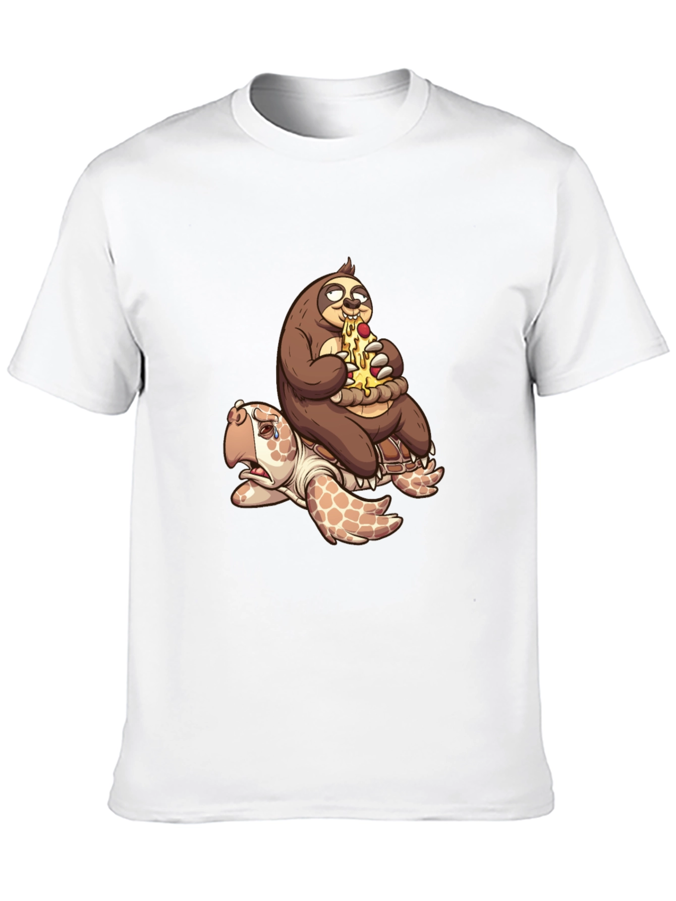 Sloth Pizza Turtle Ride T-Shirt - Funny Graphic Tee
