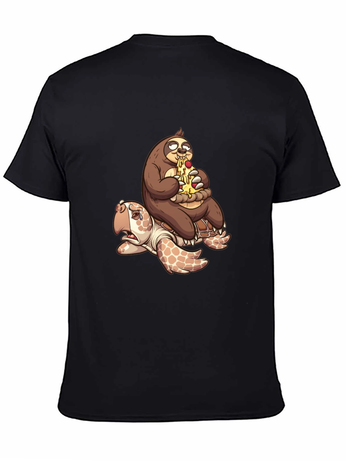Sloth Pizza Turtle Ride T-Shirt - Funny Graphic Tee