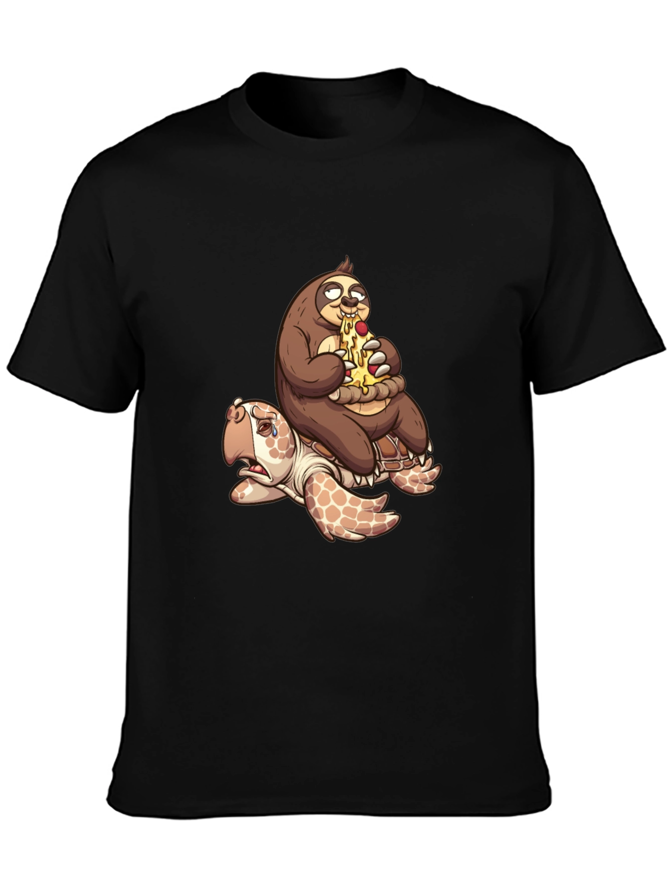 Sloth Pizza Turtle Ride T-Shirt - Funny Graphic Tee