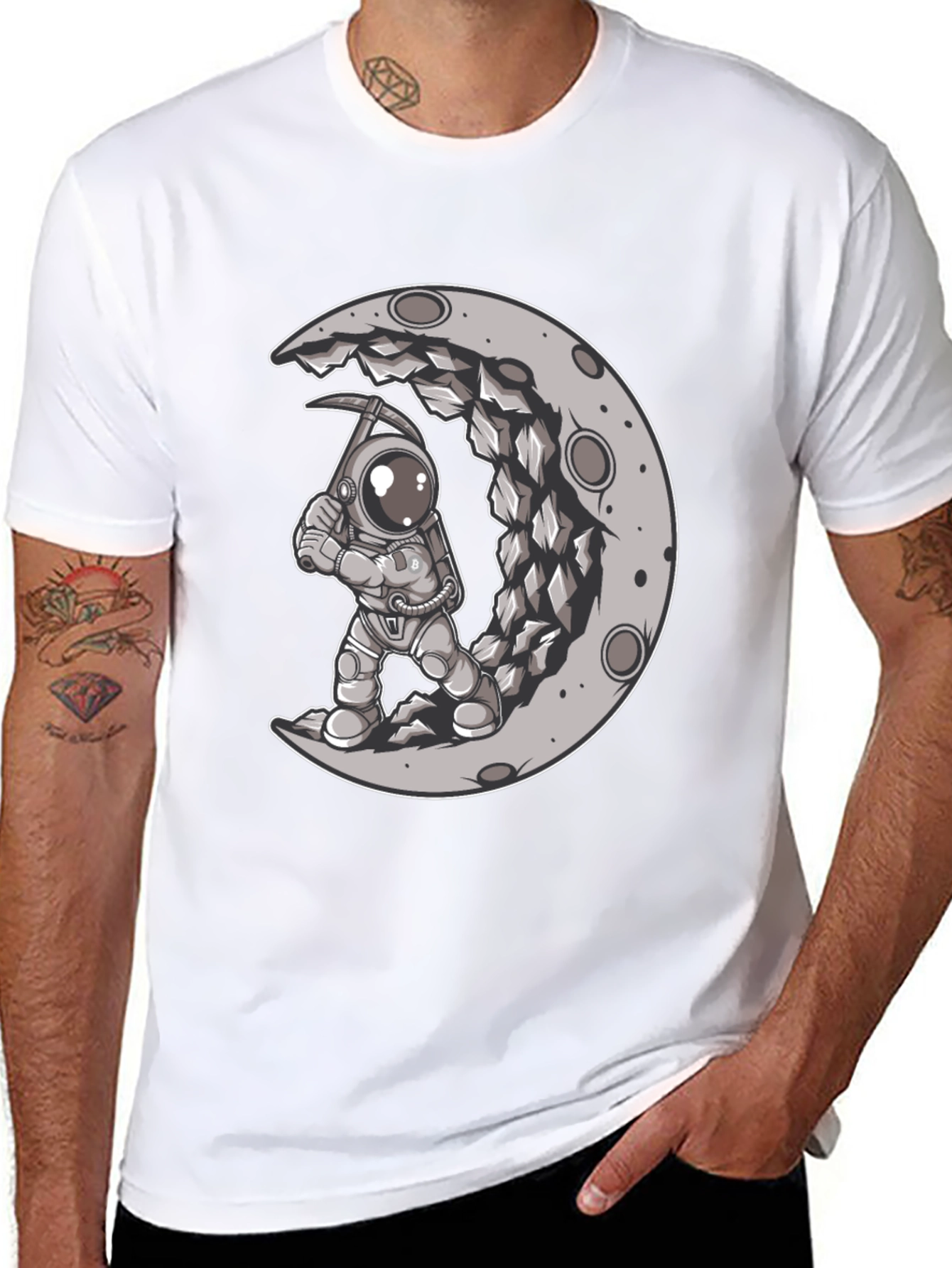 Astronaut Moon Mining Graphic Tee
