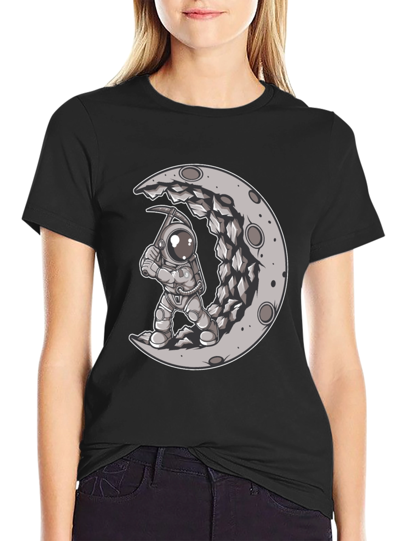Astronaut Moon Mining Graphic Tee