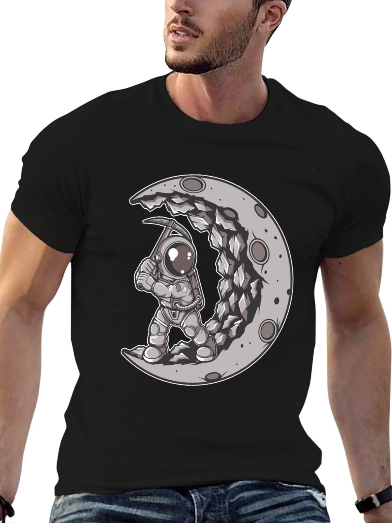 Astronaut Moon Mining Graphic Tee
