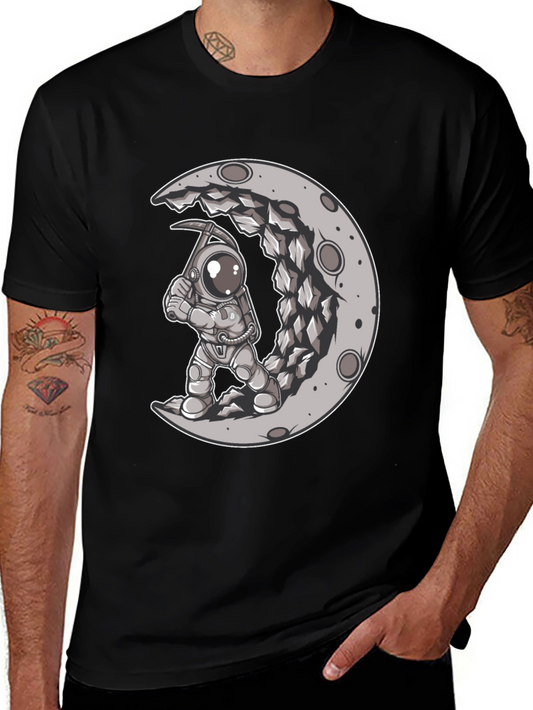Astronaut Moon Mining Graphic Tee