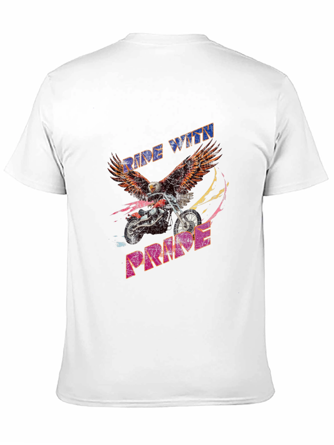 Ride With Pride Eagle Motorcycle Graphic T-Shirt