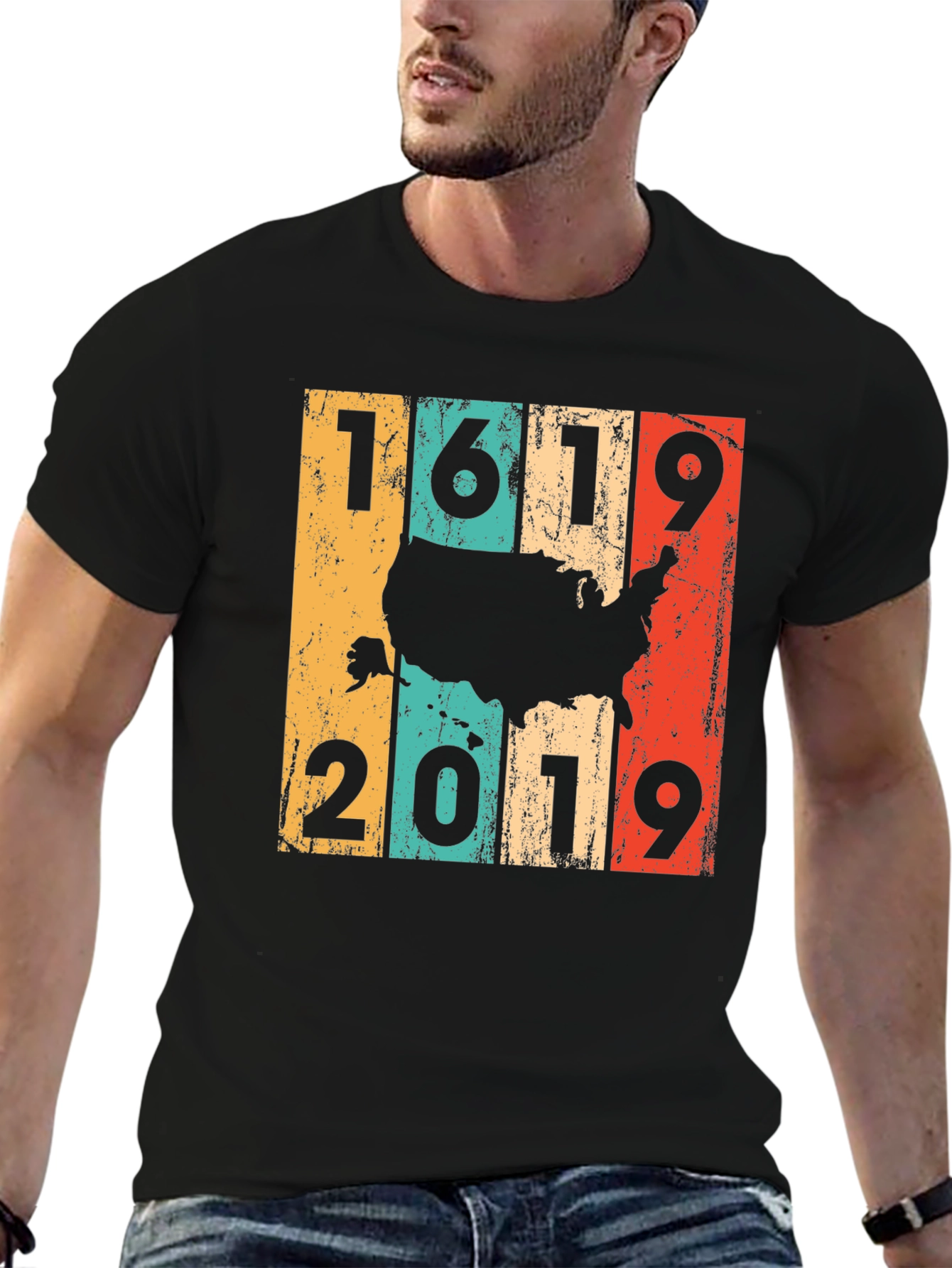 1619-2019 US Map Graphic Tee