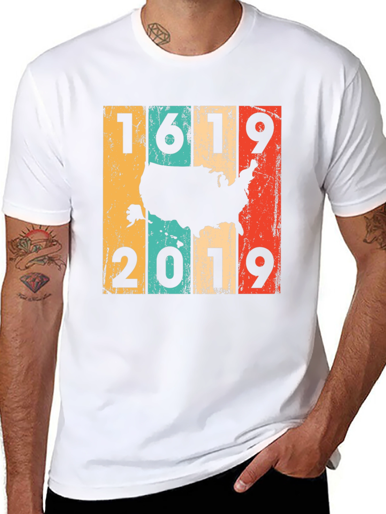 1619-2019 US Map Graphic Tee
