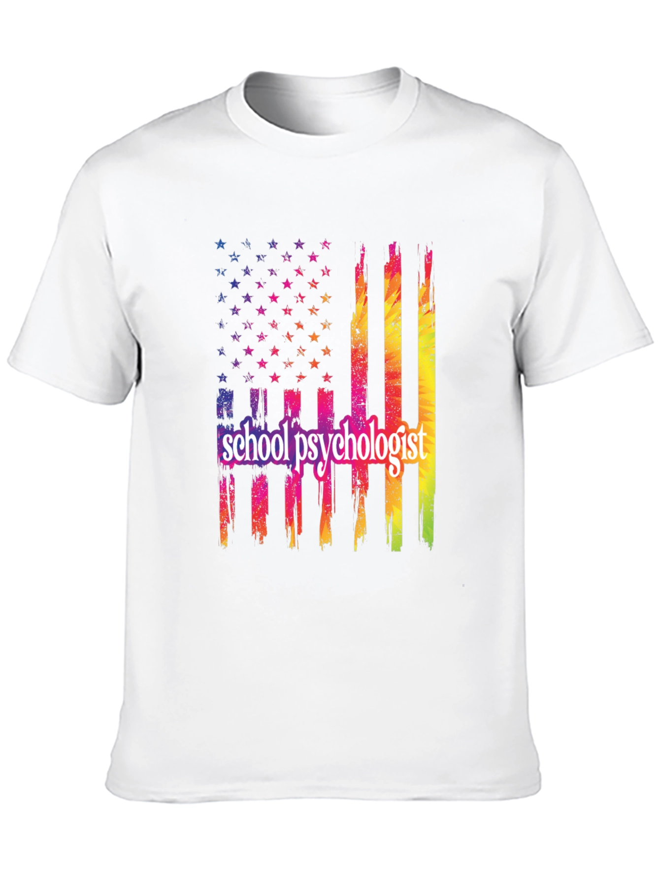 School Psychologist USA Flag T-Shirt