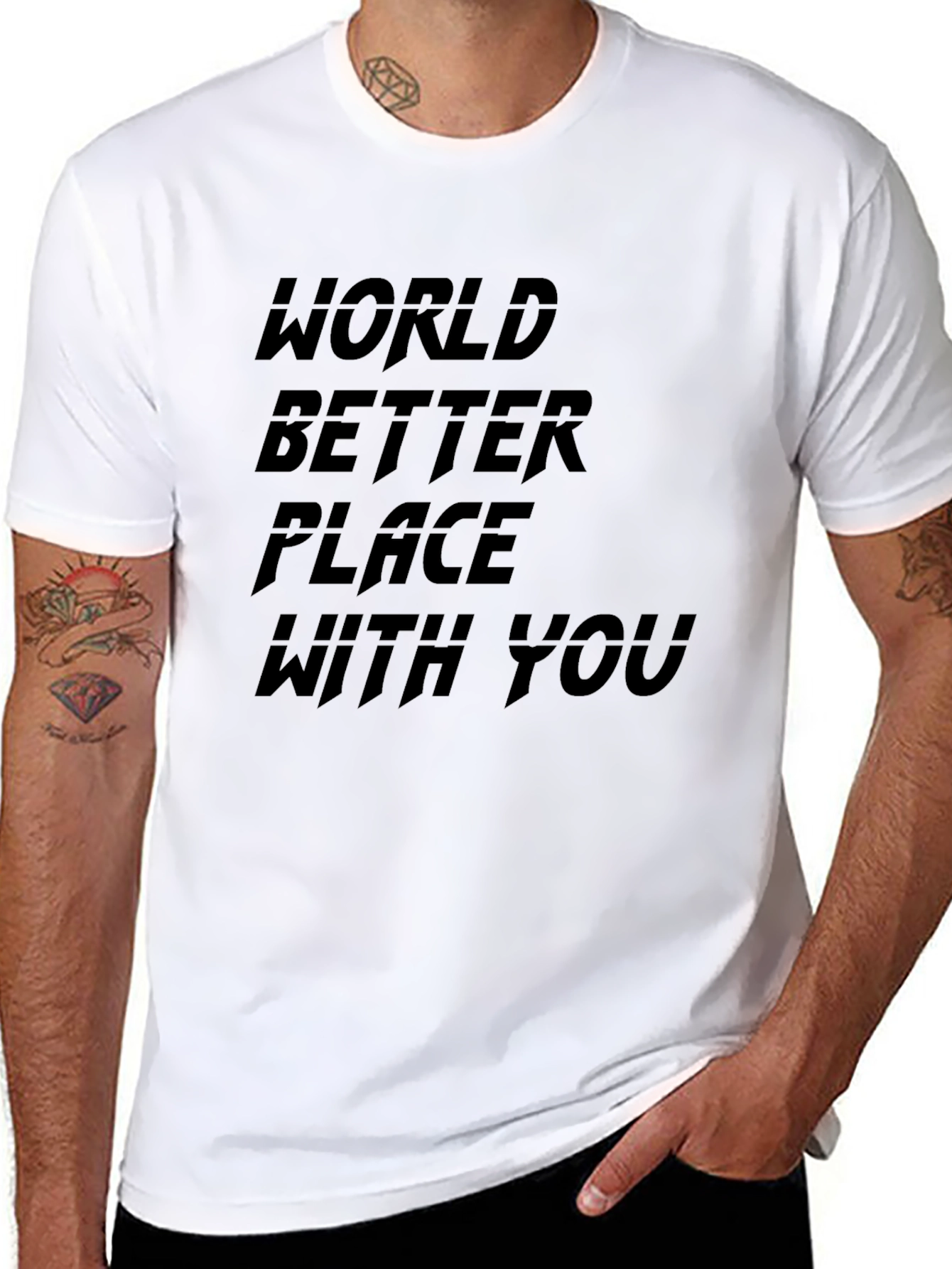 World Better Place With You Black Tee Shirt