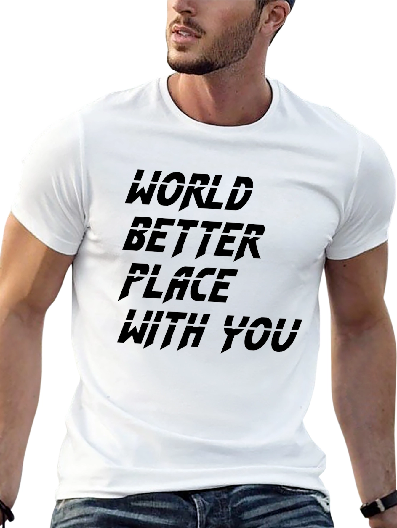 World Better Place With You Black Tee Shirt