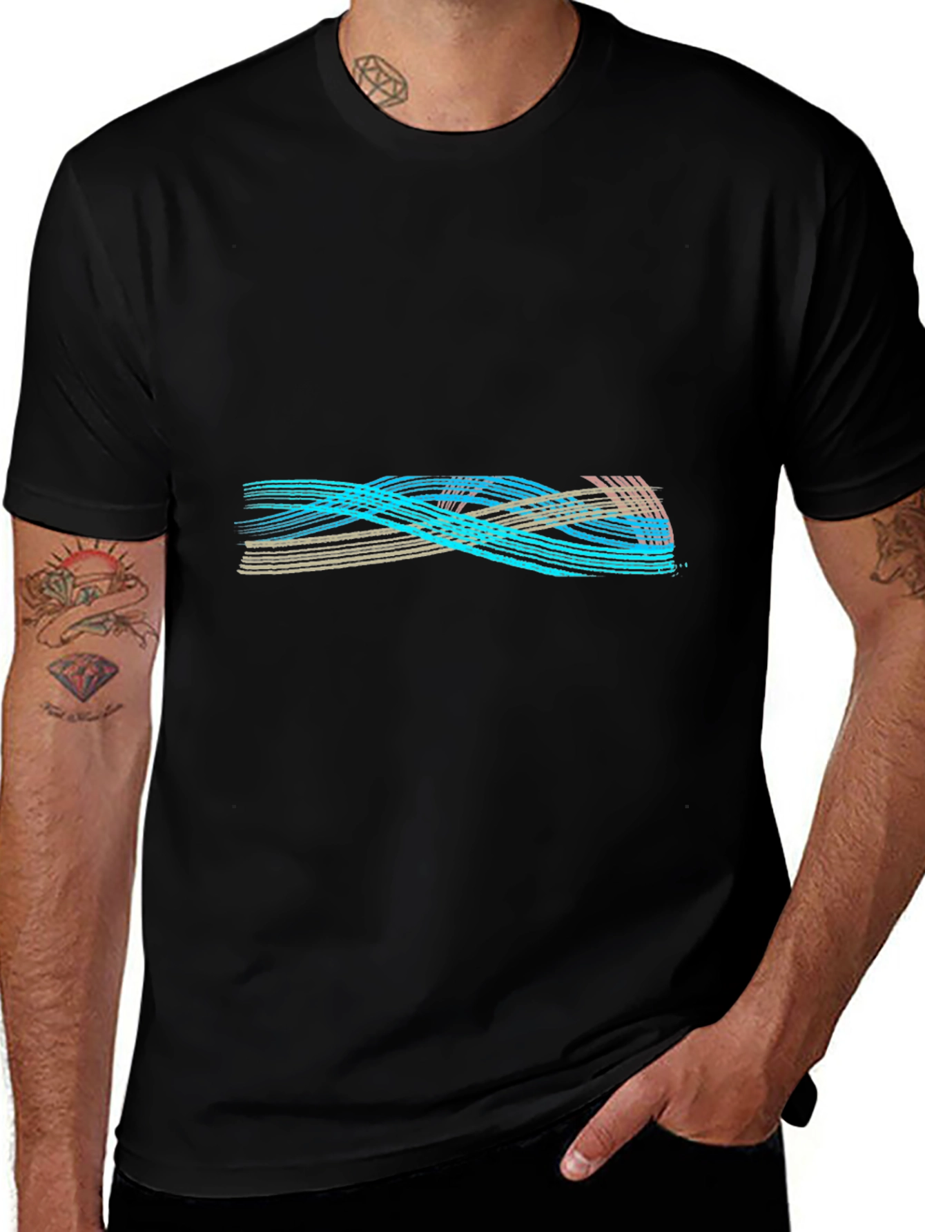Abstract Lines Graphic Tee - Casual Comfort