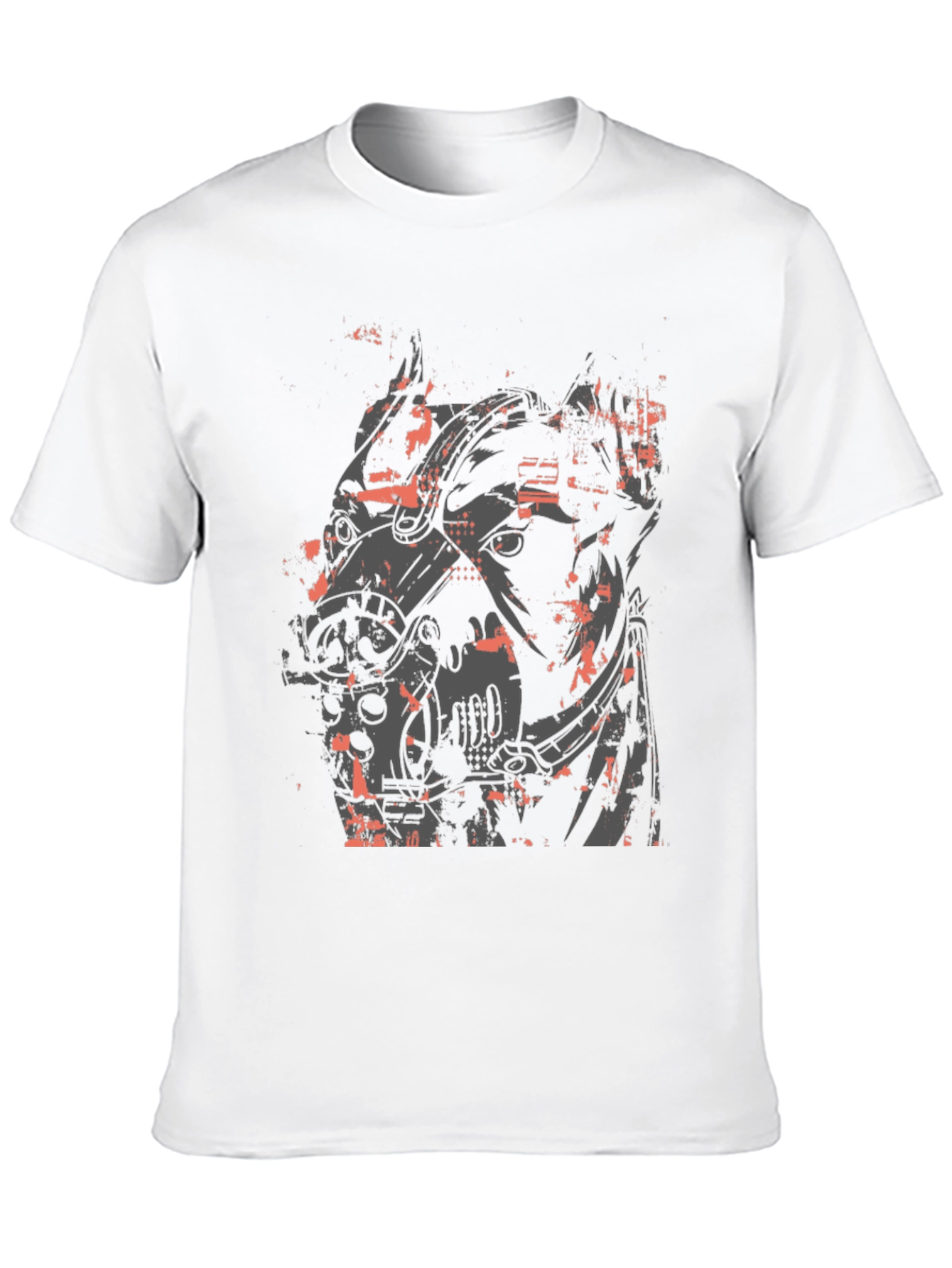 Cyberpunk Horse Graphic Tee - Black Cotton T-Shirt