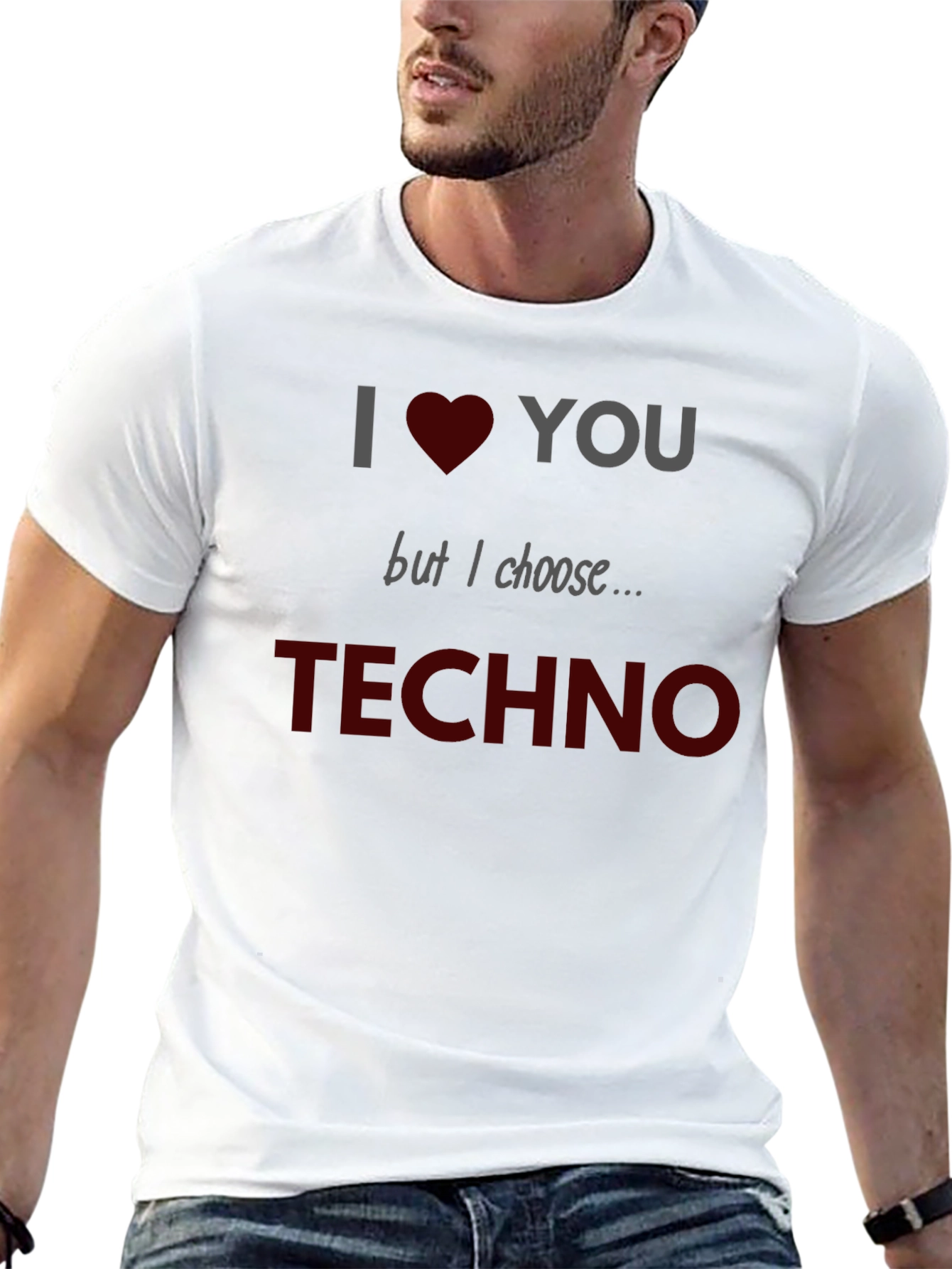 I Love Techno Graphic T-Shirt