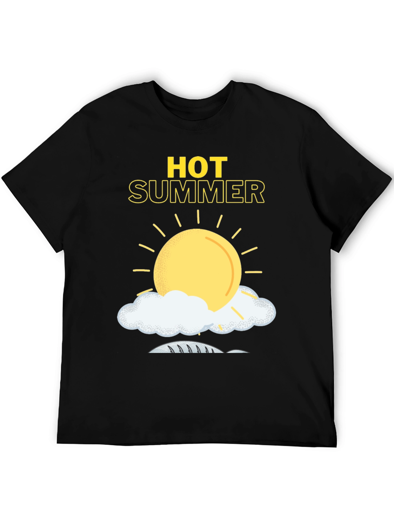 Hot Summer Graphic Tee - Black Cotton T-Shirt