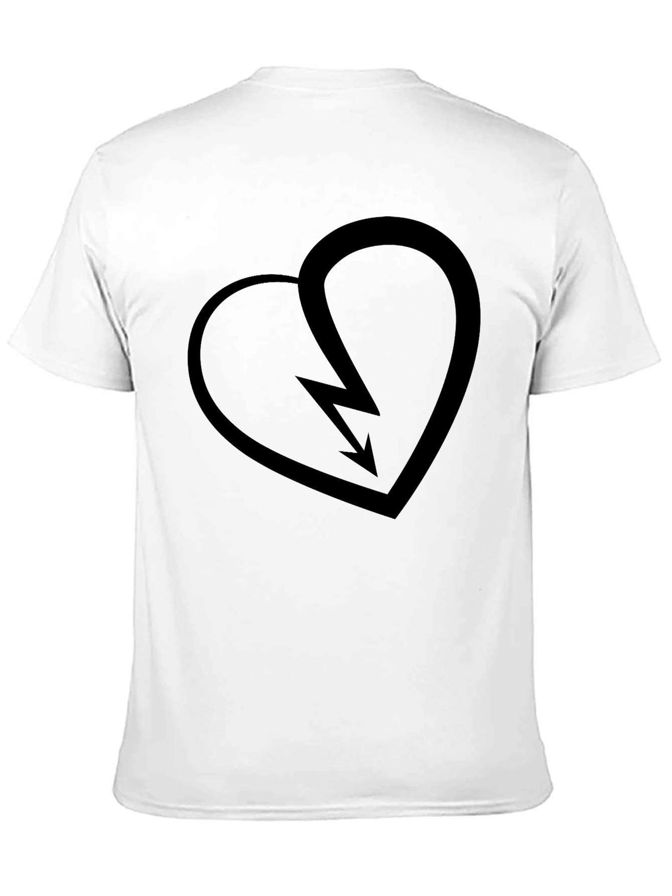 Broken Heart Lightning Bolt T-Shirt - Stylish Black Tee