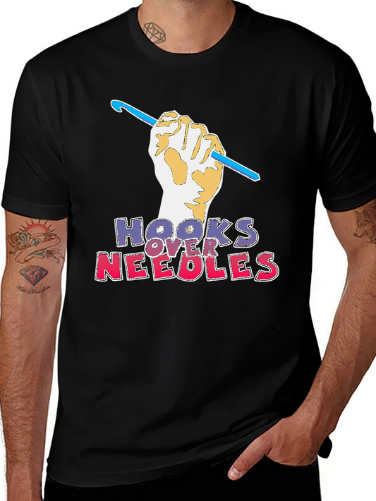 Hooks Over Needles T-Shirt - Crochet Lovers Gift
