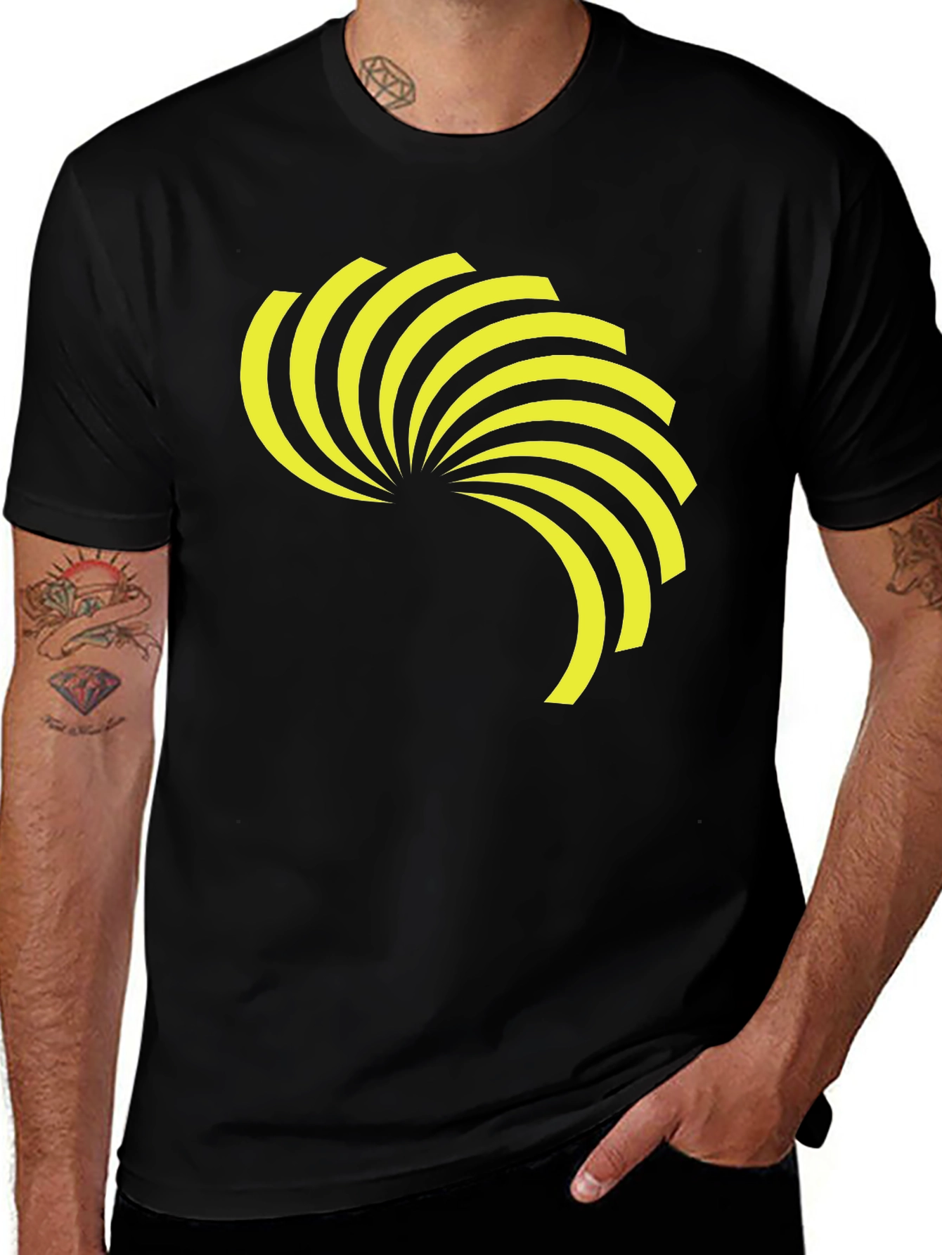 Mens Black Tee with Graphic Design