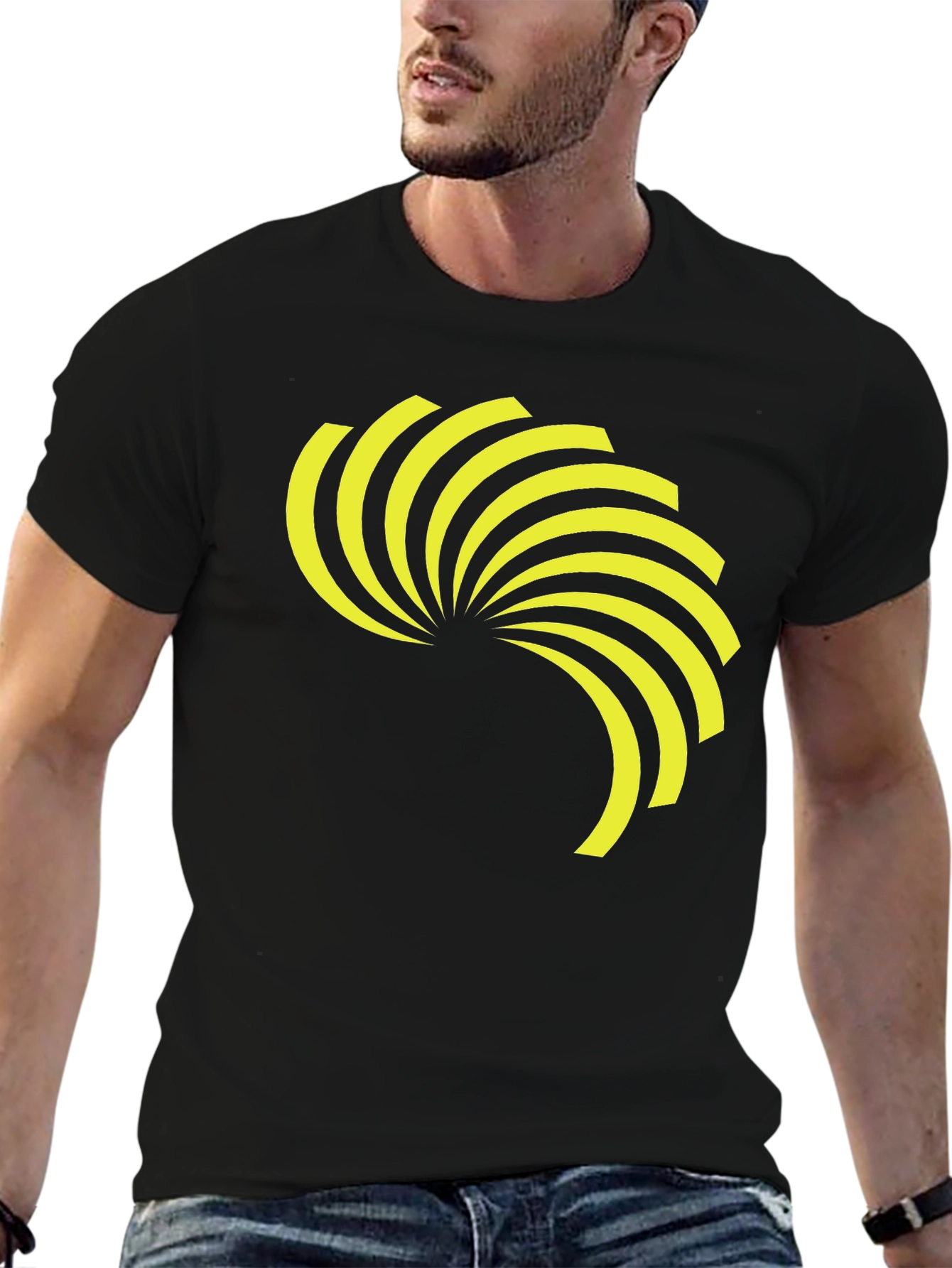 Mens Black Tee with Graphic Design
