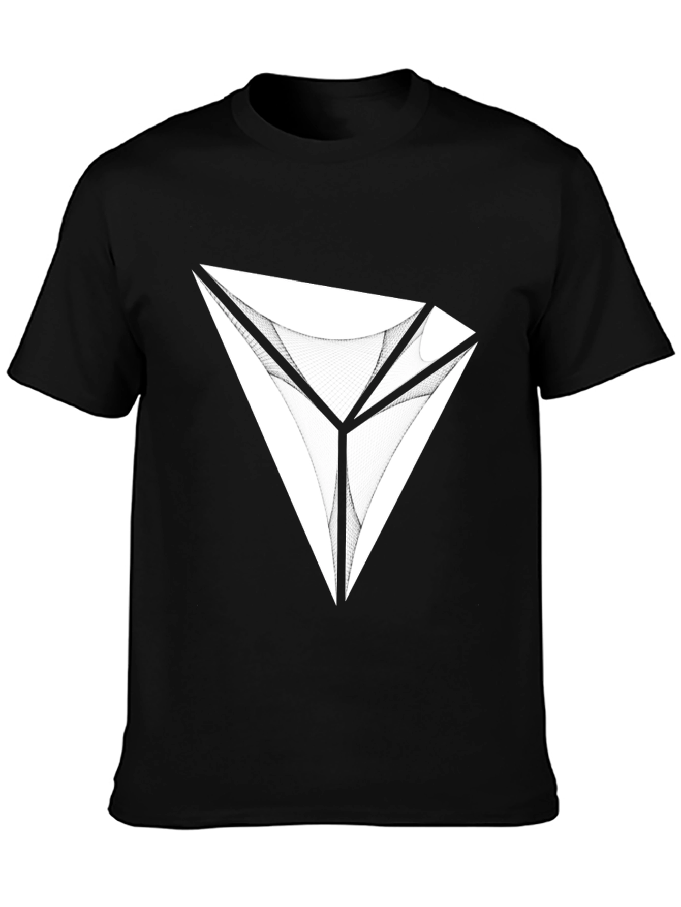 Abstract Diamond Graphic Tee - Modern Black T-Shirt