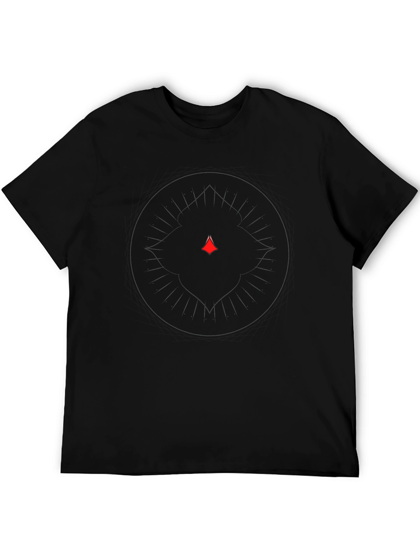 Geometric Graphic Print Black T-Shirt