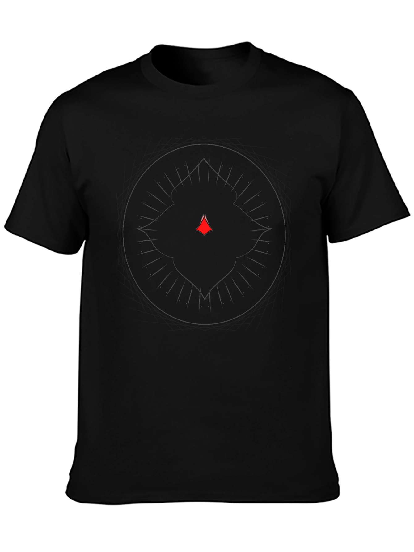 Geometric Graphic Print Black T-Shirt