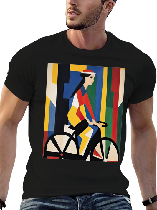 Abstract Bicycle Art Black T-Shirt