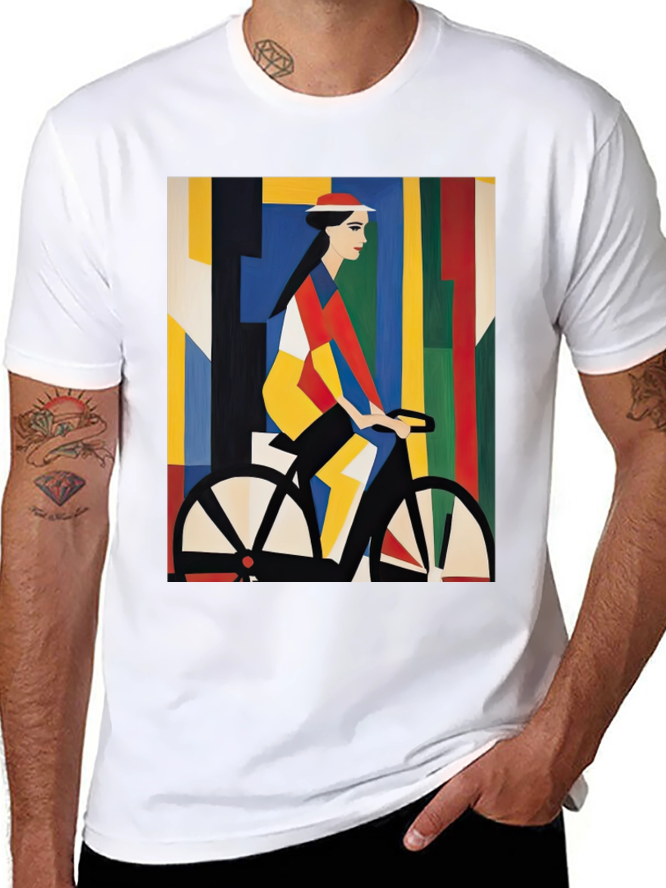 Abstract Bicycle Art Black T-Shirt