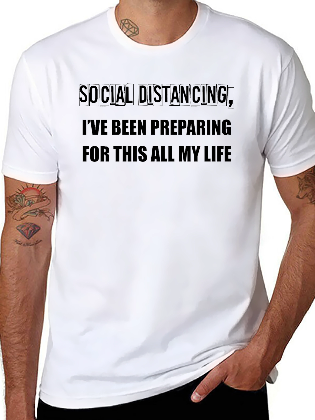 Social Distancing Prepared Black T-Shirt