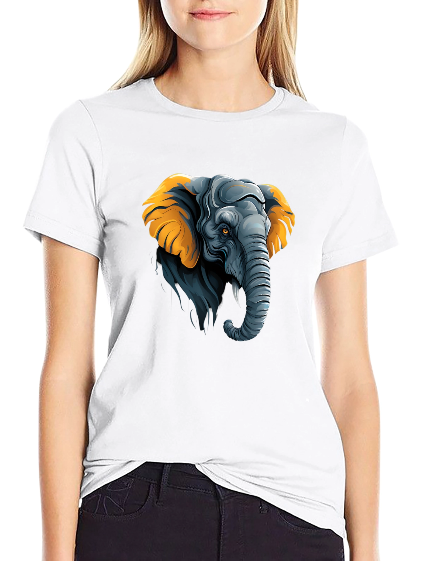 Elephant Graphic Tee - Stylish Black Cotton T-Shirt