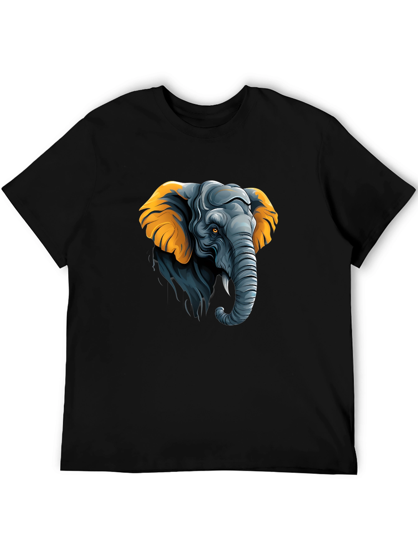 Elephant Graphic Tee - Stylish Black Cotton T-Shirt
