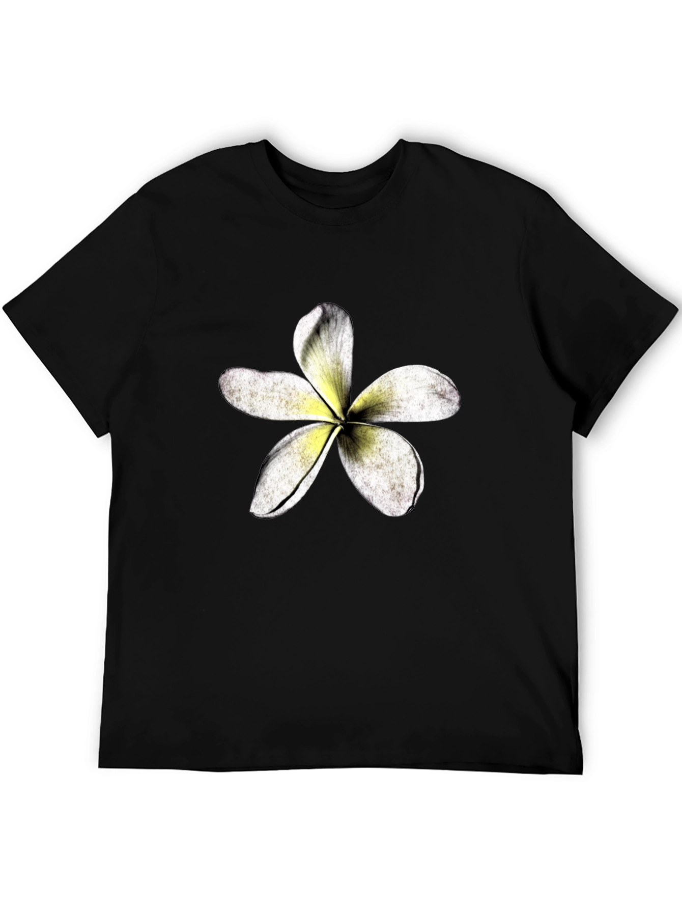 Tropical Flower Graphic Black T-Shirt