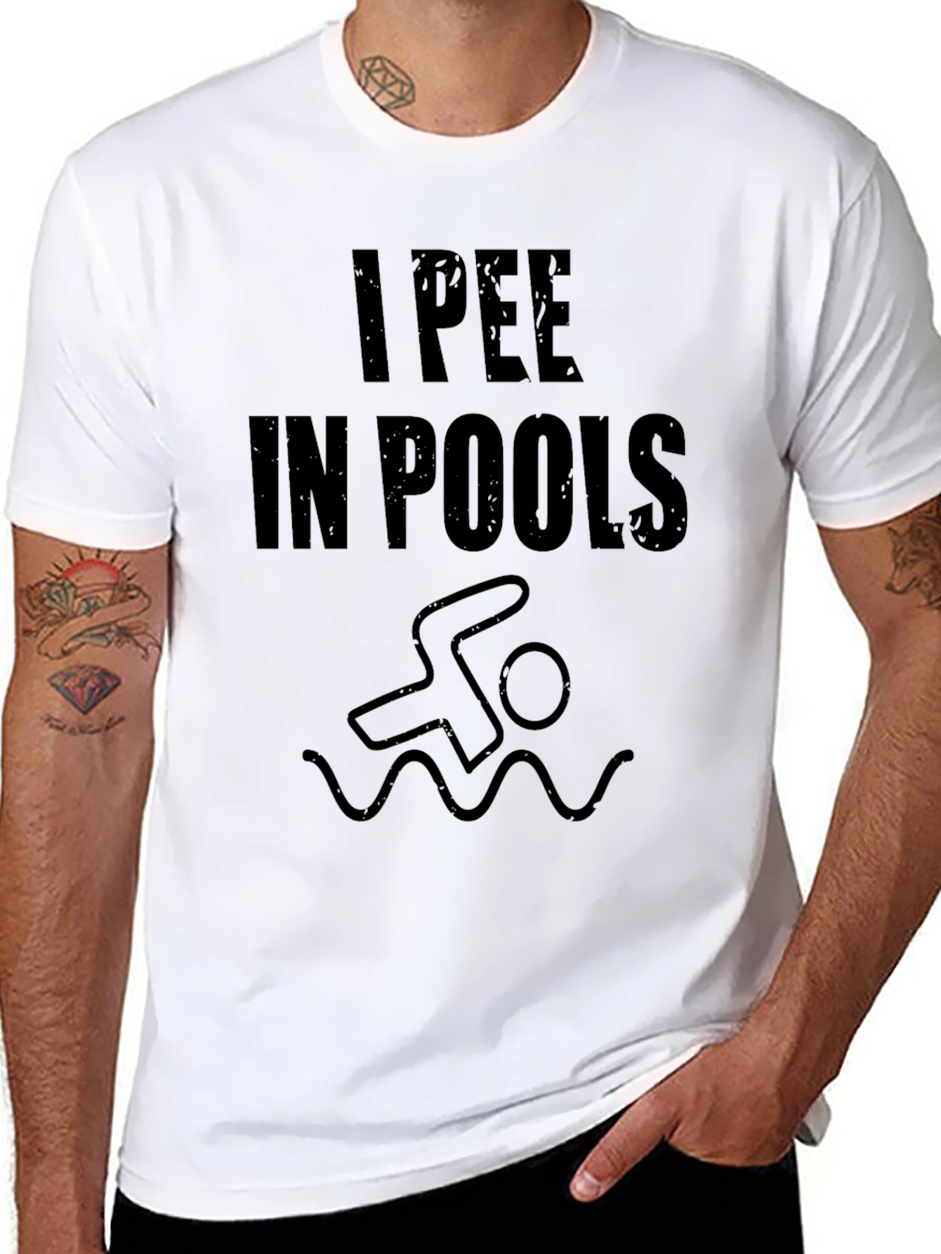 I Pee In Pools Novelty Graphic T-Shirt