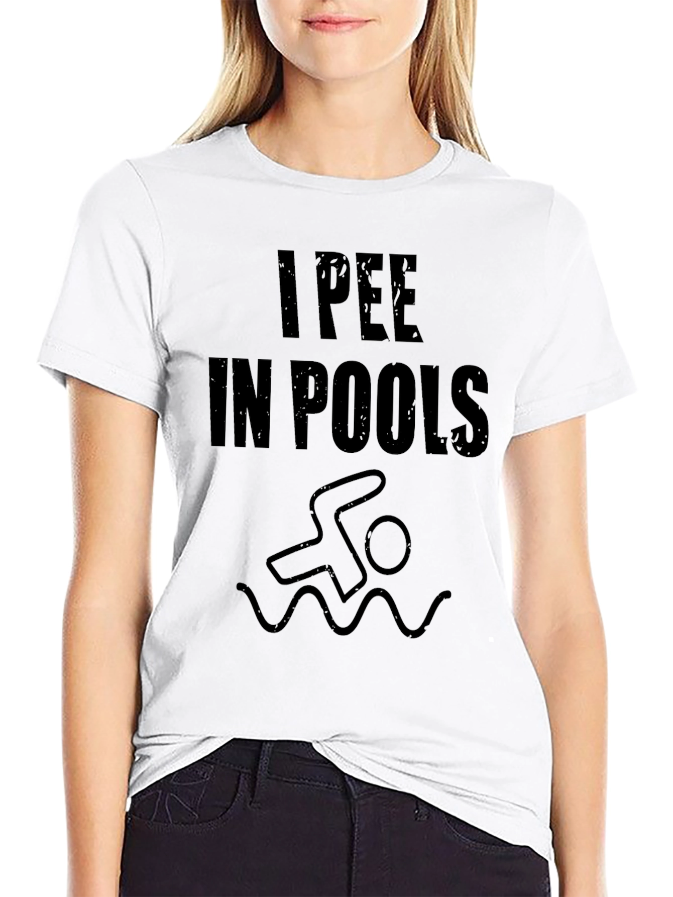 I Pee In Pools Novelty Graphic T-Shirt
