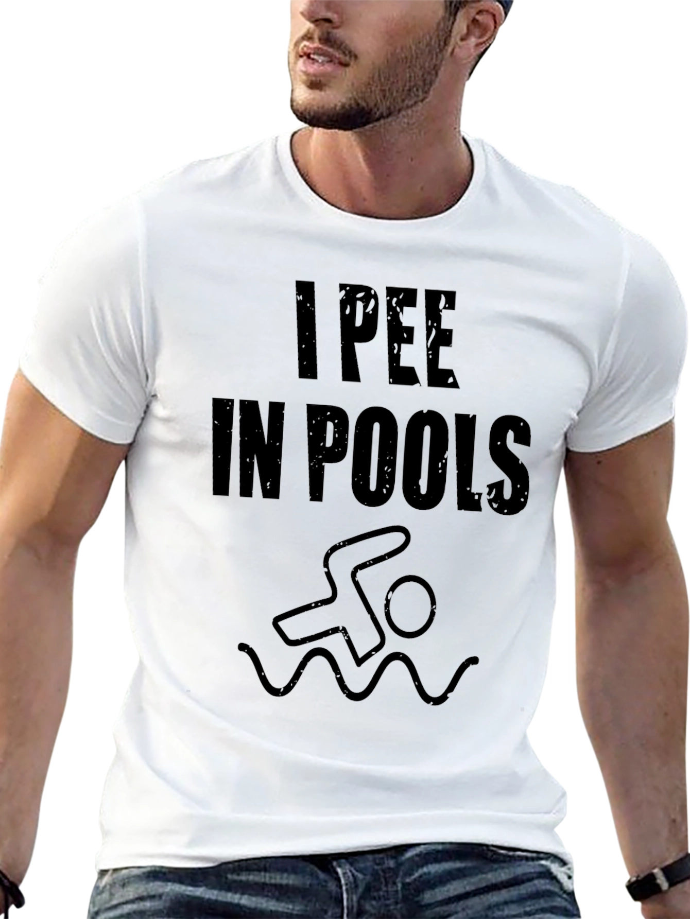 I Pee In Pools Novelty Graphic T-Shirt