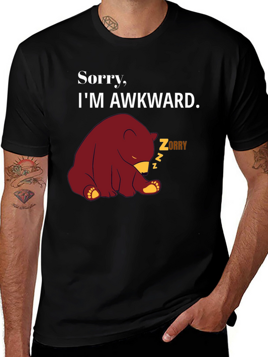 Awkward Bear Graphic Tee - Funny Novelty T-Shirt