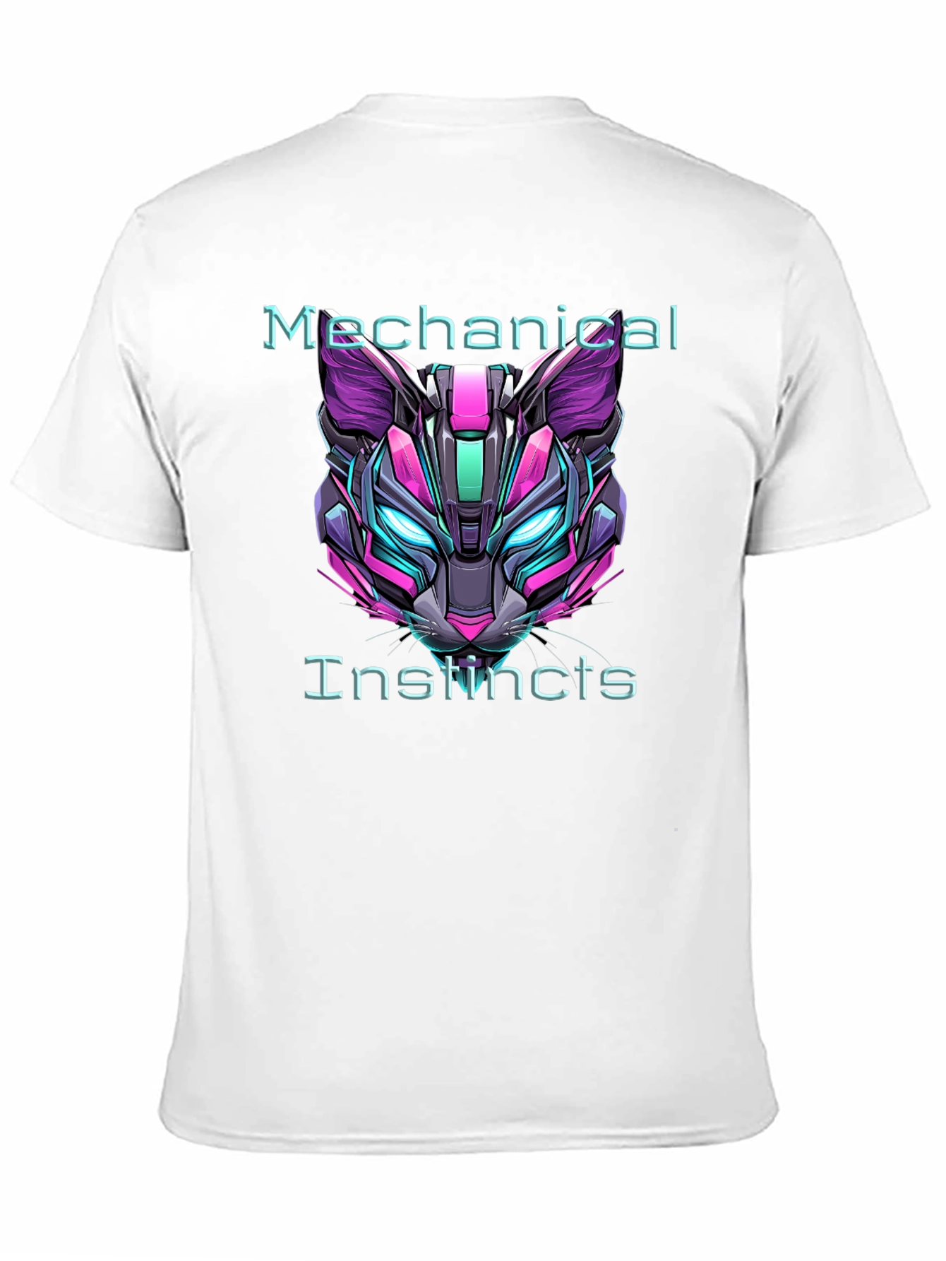 Cyberpunk Cat Tee: Mechanical Instincts Graphic T-Shirt