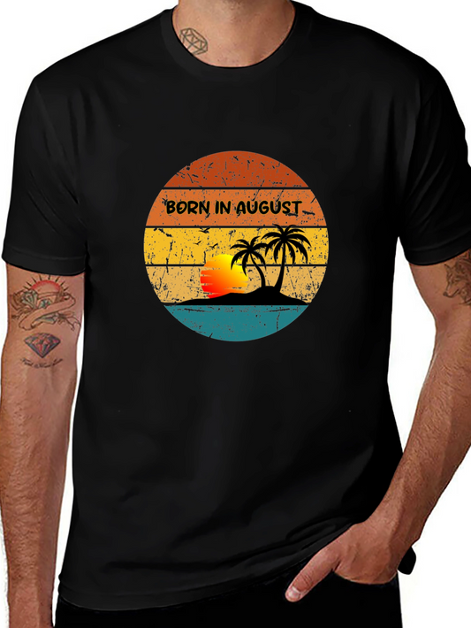 Born in August Sunset Graphic T-Shirt