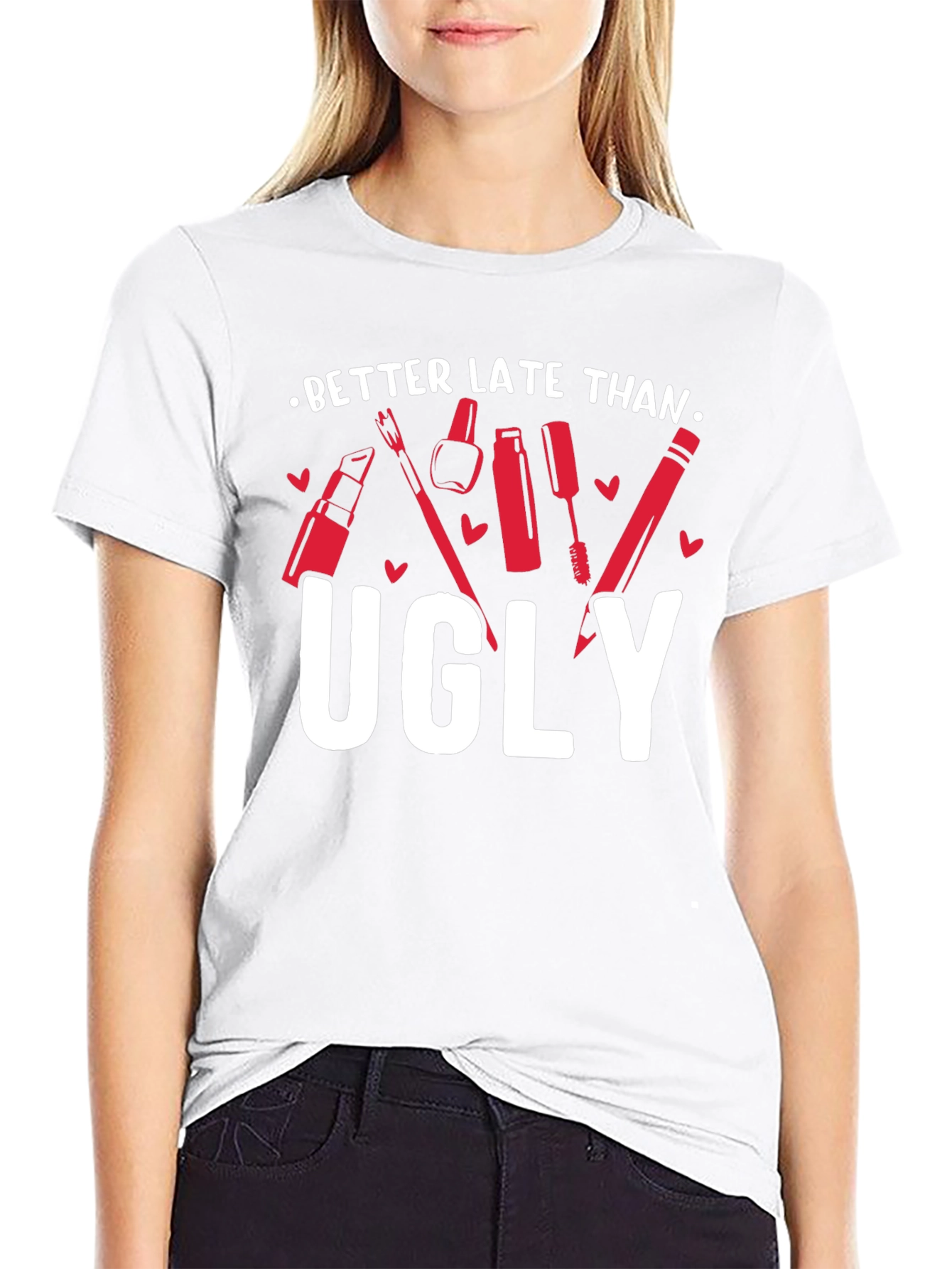 Better Late Than Ugly Graphic Tee - Black
