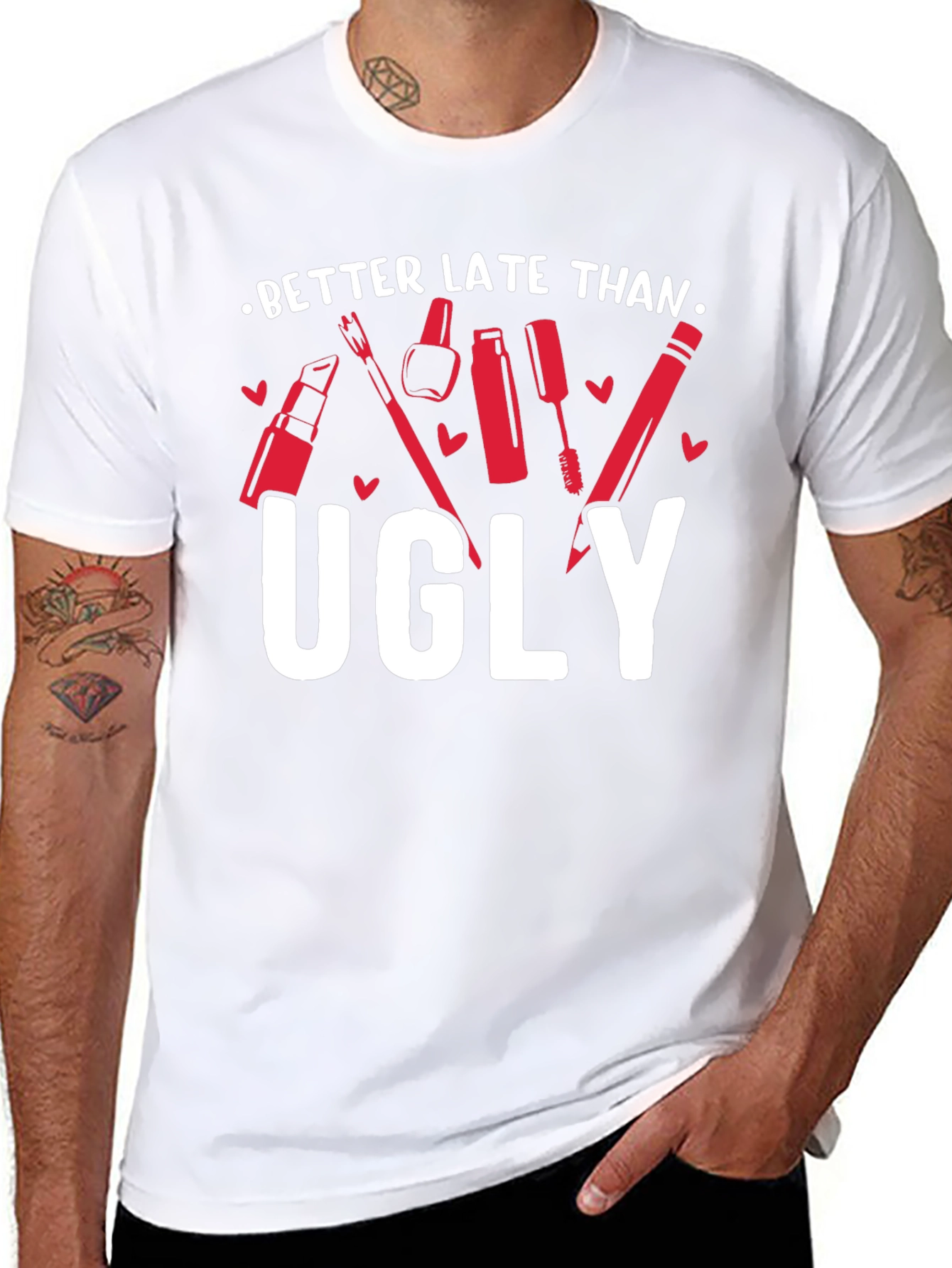 Better Late Than Ugly Graphic Tee - Black