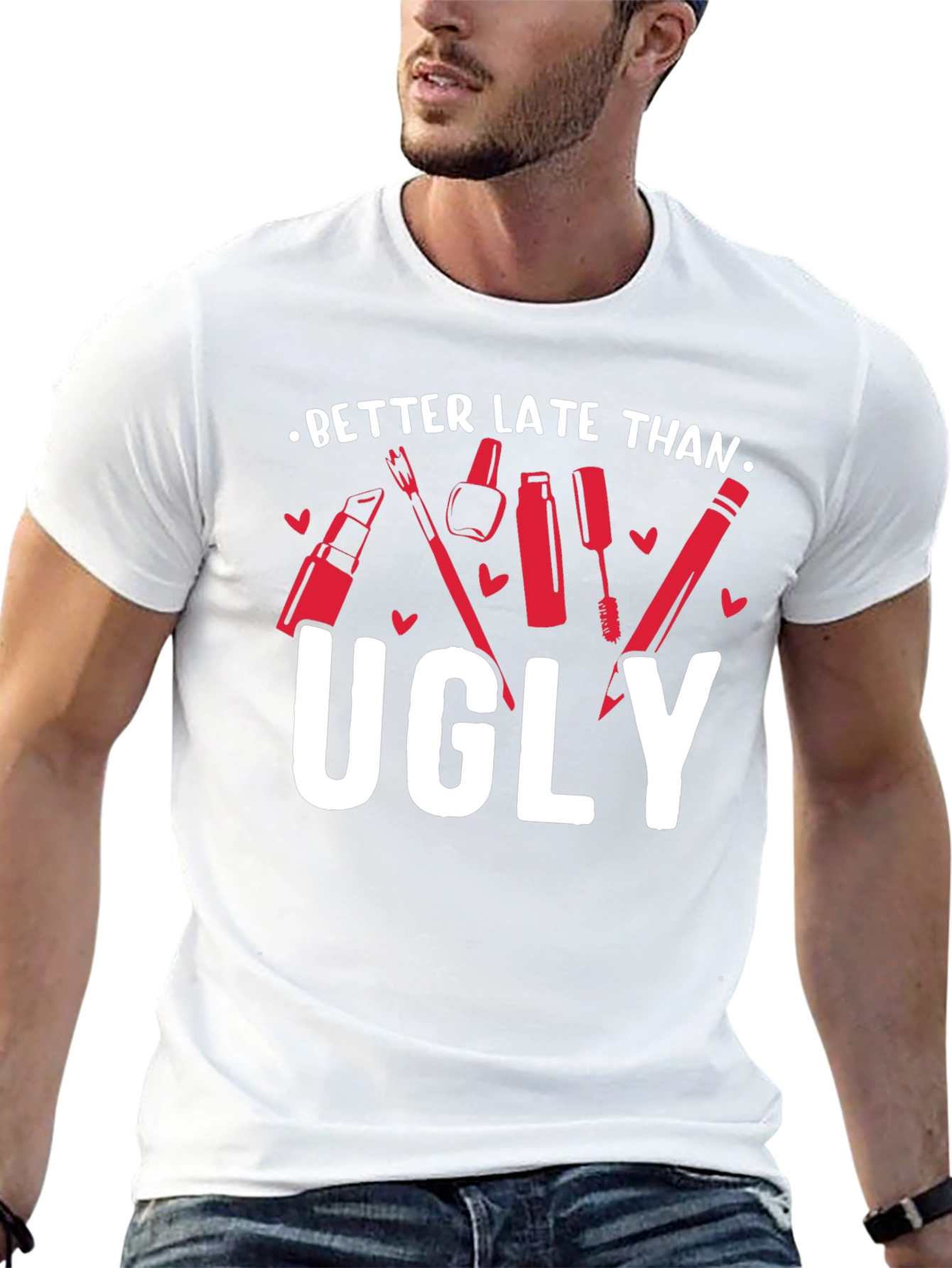 Better Late Than Ugly Graphic Tee - Black