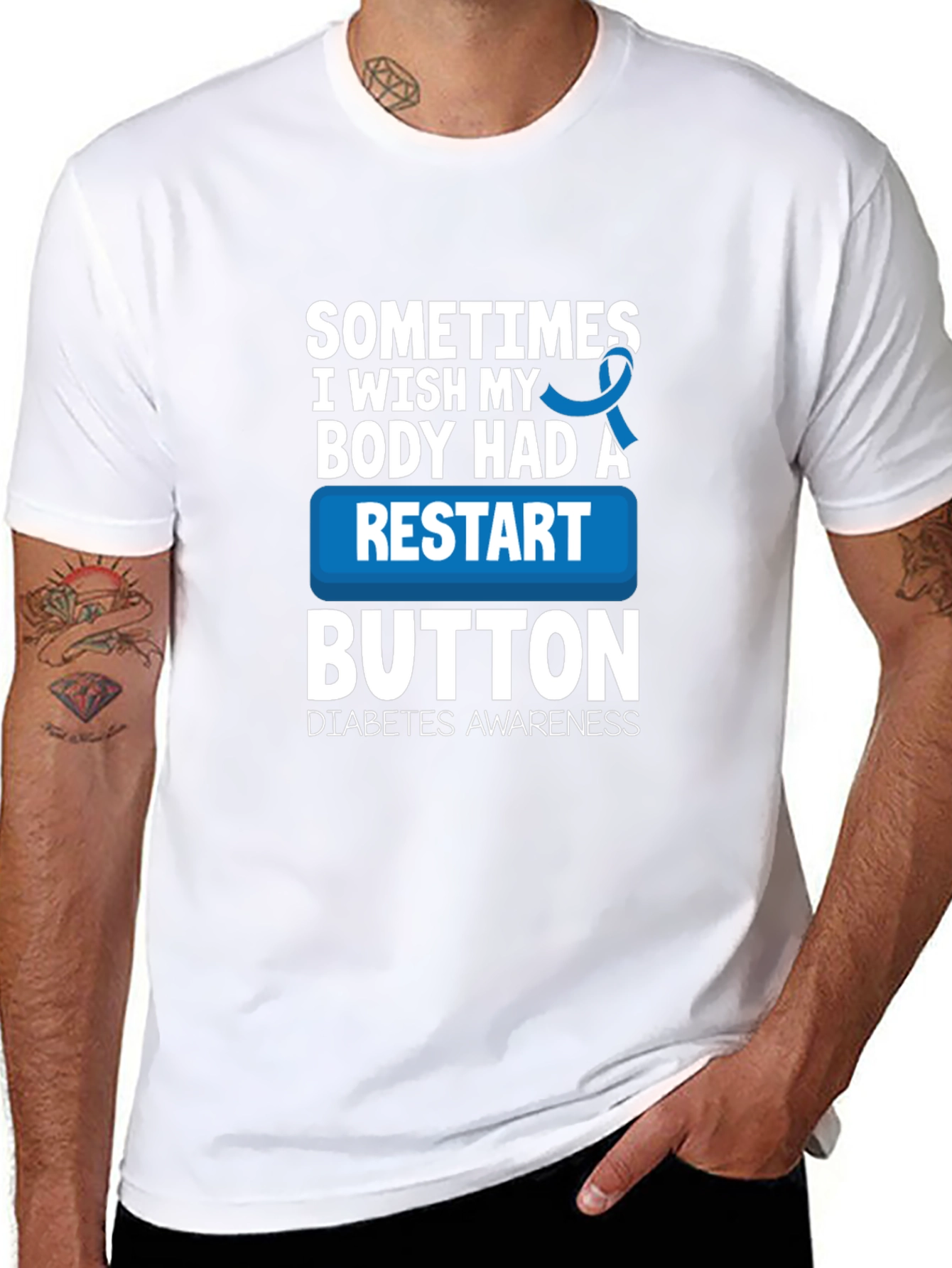Diabetes Awareness Restart Button T-Shirt