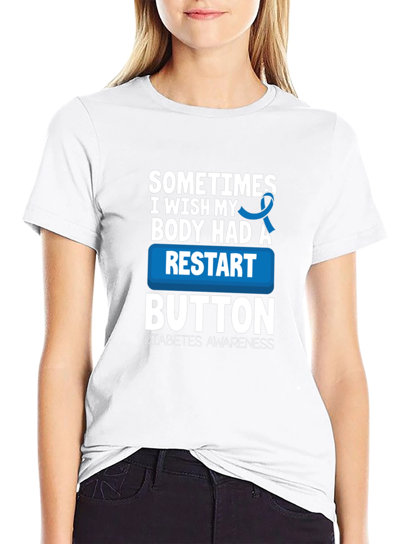 Diabetes Awareness Restart Button T-Shirt