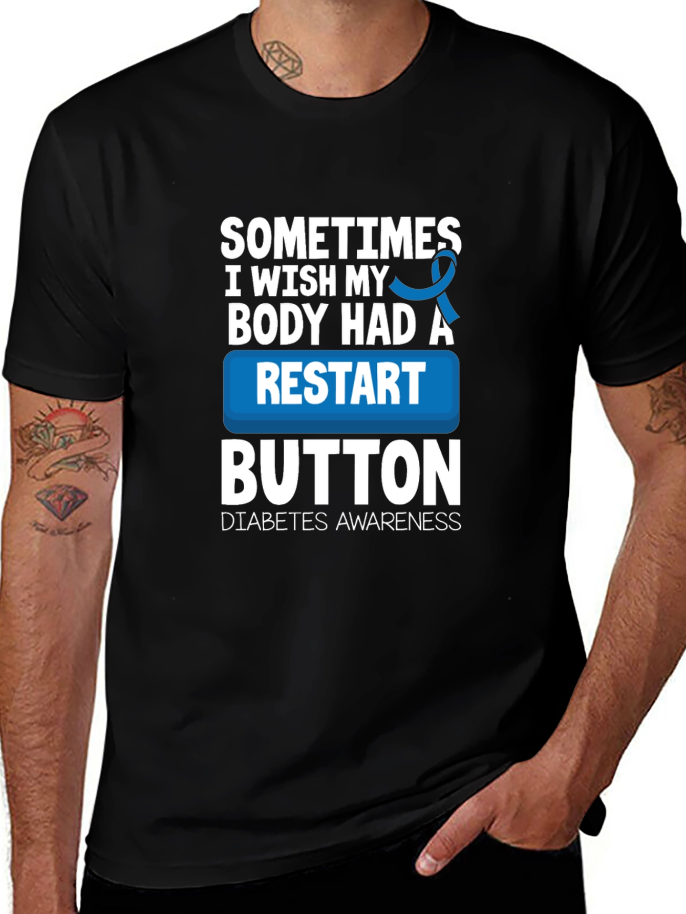 Diabetes Awareness Restart Button T-Shirt