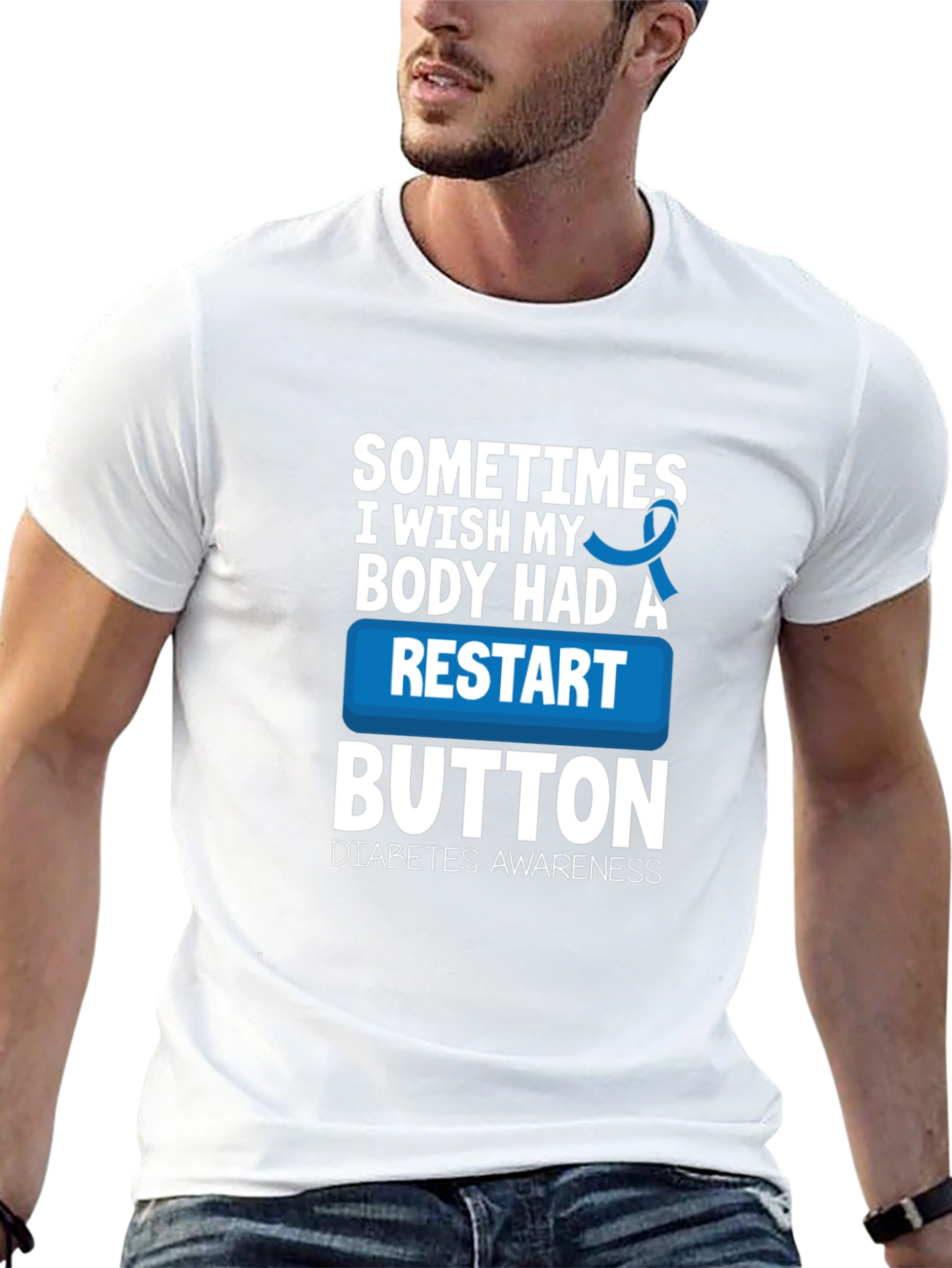 Diabetes Awareness Restart Button T-Shirt
