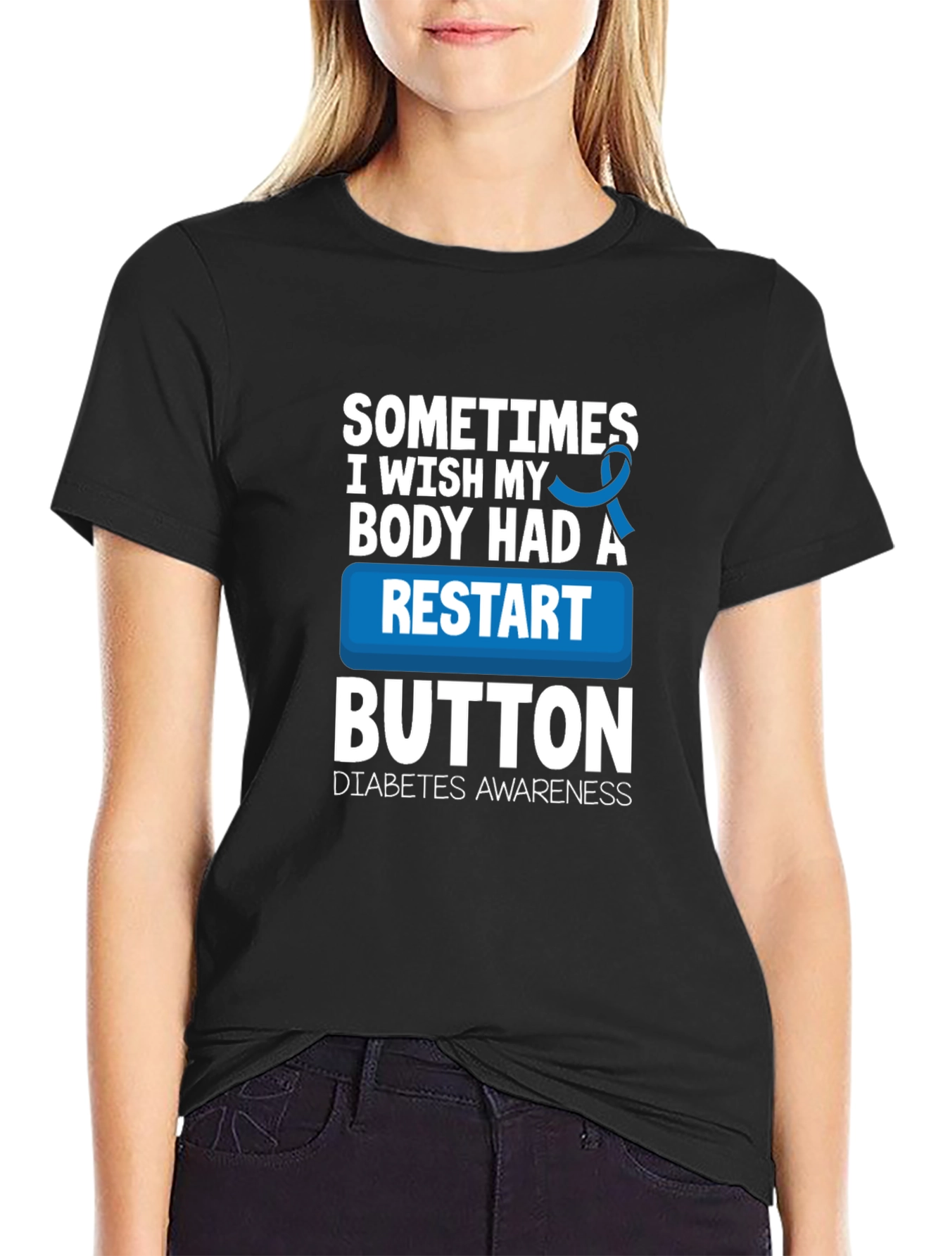 Diabetes Awareness Restart Button T-Shirt