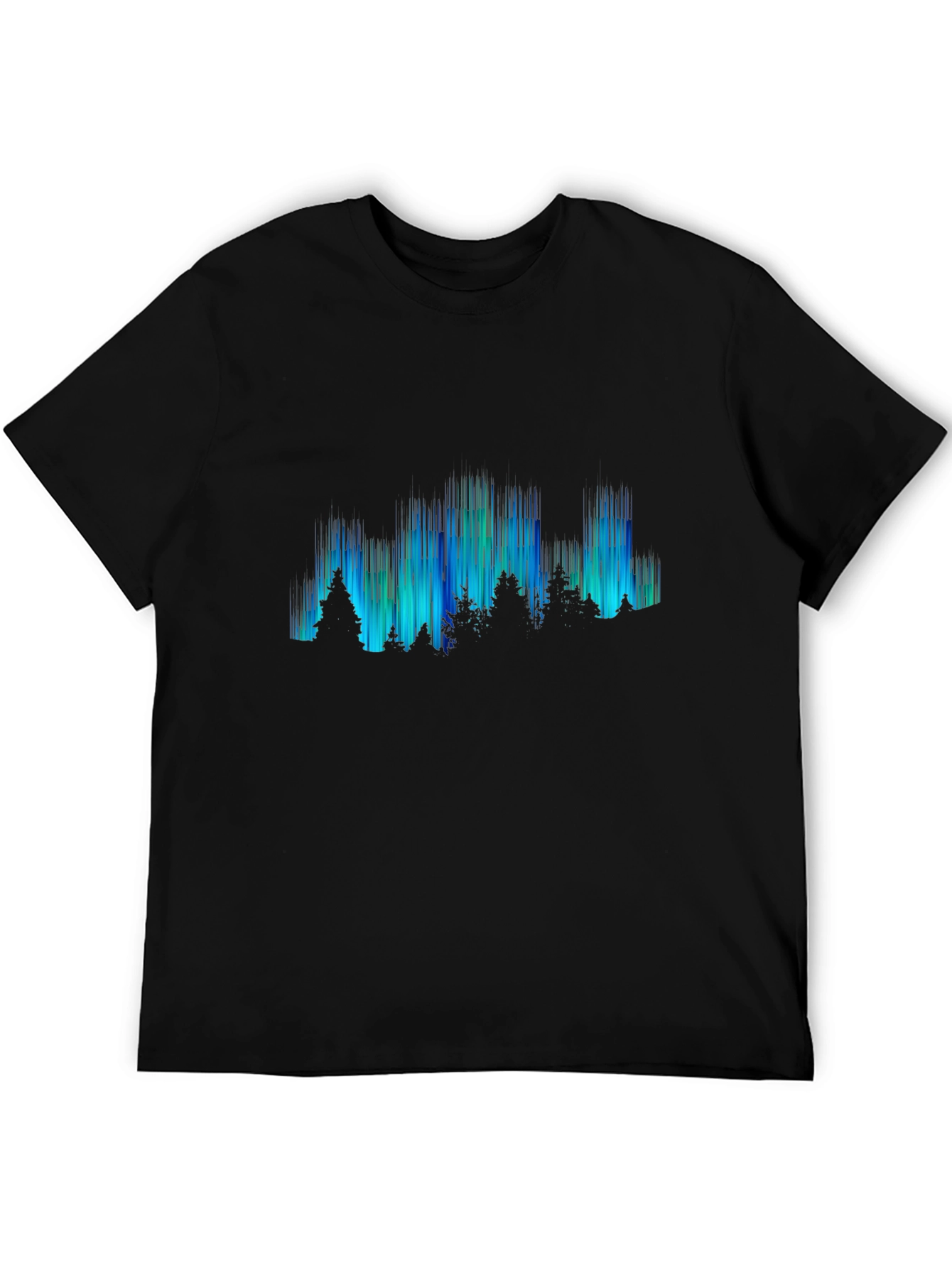 Aurora Borealis Mens Graphic Tee - Black